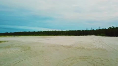 Wide sandy beach in siberia Stock Footage 131435458