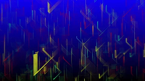 Wide screen Futuristic Digital Data Background - High-Tech Animation Stock Footage 319884369