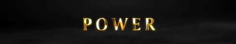 Wide screen Power Gold Text Animation | 4K Shiny Metallic Title Effect Stock Footage 319884320