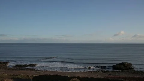Wide seaside gentle waves (1) Stock Footage 71392033