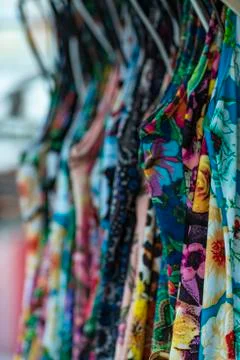 Wide selection of different color textile. Stock Photos