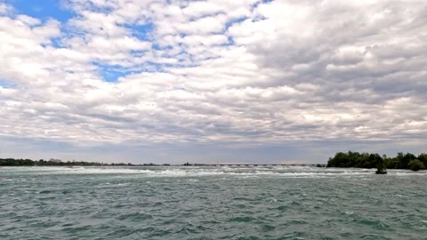 Wide shallow rapids on Niagara River. Stock Footage 168211528