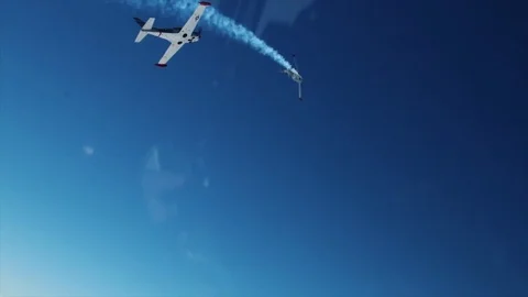  Wide Shot 2 Planes Dive  Stock Footage 92678307