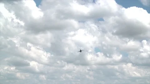 Wide shot of an airplane taking off Stock Footage 158745006