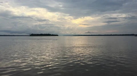Wide Shot Amazon River with Clouds Video stock 65740625