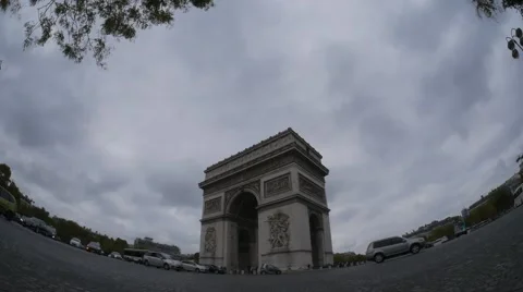 Wide shot of the Arc de Triomphe Stock Footage 56705082