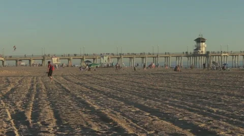 Wide Shot of Beach Activities Video stock 46758130