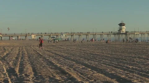 Wide Shot of Beach Activities, Timelapse Stock Footage 46758043