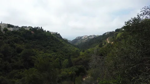 Wide shot of a beautiful cloudy summer scenery. Stock Footage 200501757