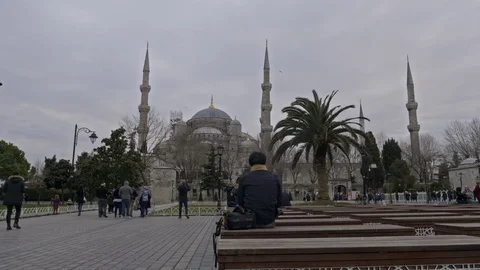 Wide shot, Blue mosque, Sultan Ahmed, Istanbul Stock Footage 101606250