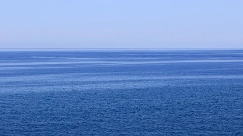 Wide shot of calm open Atlantic Ocean (197) Stock Footage