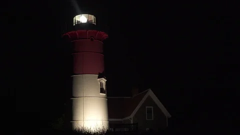 Wide Shot Cape Cod Nauset Lighthouse Stock Footage 120090390