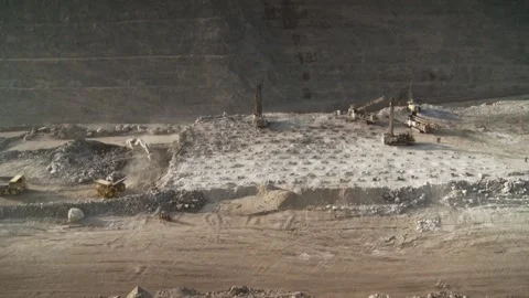 Wide shot of a construction site on an opencast mine Stock Footage 312400501