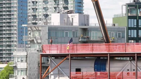 Wide shot construction workers, new york 库存影片 242452248