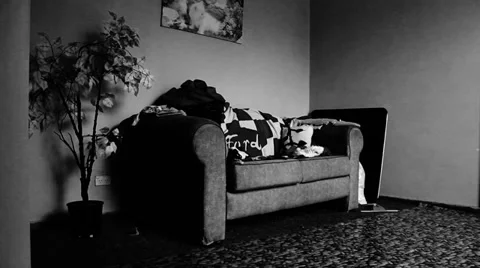 Wide shot of a couch Stock Footage 34553926