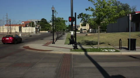 Wide shot of crosswalk countdown. Stock Footage 3531415