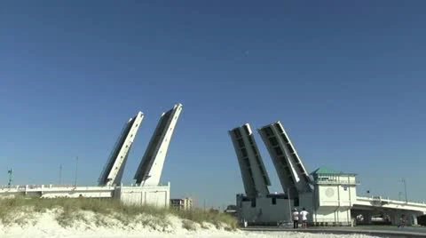Wide shot drawbridge timelapse Stock Footage 12689425