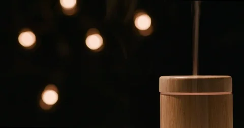 Wide shot of essential oils diffuser Stock Footage 123138973