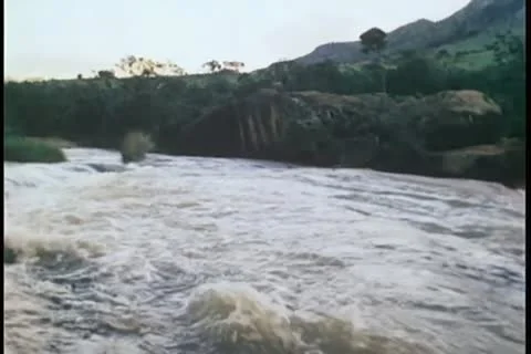 Wide shot of flowing river Stock Footage 11351905