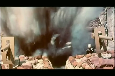 Wide shot group of soldiers blown up by grenade Stock Footage 11347480