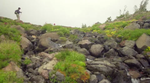 Wide shot of hiker Stock Footage 59508560