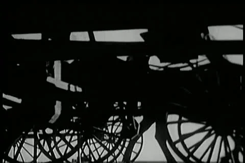 Wide shot of horse drawn carts on road Stock-Footage 11351153