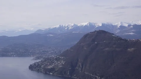 Wide Shot of lake Como Stock Footage 65167594