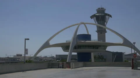 Wide Shot of LAX Tower Stock Footage 54030341