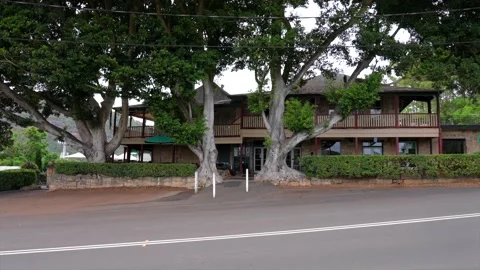 Wide shot of local pub hotel in Wisemans Ferry Stock Footage 333519011
