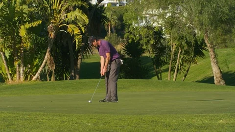 Wide Shot, Lockdown, 10 Seconds Or Greater, Sport, Golf, Golf Course, Swinging, Stock Footage 94111282