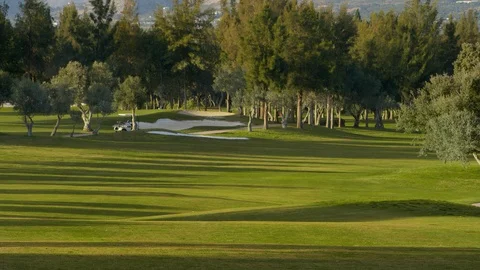 Wide Shot, Lockdown, 10 Seconds Or Greater, Outdoors, Day, Sport, Golf, Golf Stock Footage 94119712