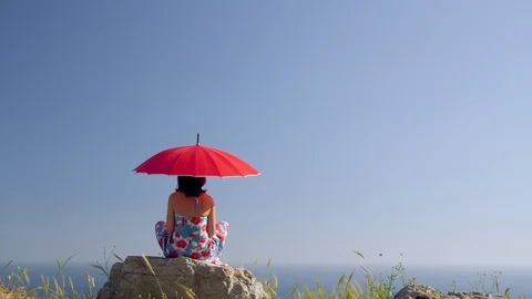 Wide Shot, Lockdown, 10 Seconds Or Greater, Outdoors, Day, Rear View, Sitting, Video stock 95821203