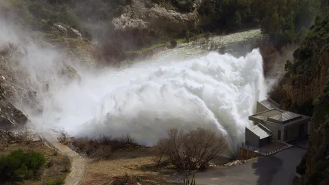 Wide Shot, Lockdown, 20 Seconds Or Greater, Reservoir, Outdoors, Day, Ardales, Stock Footage 94014070