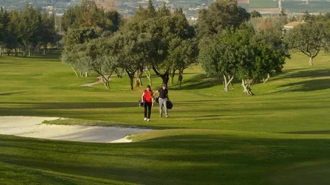 Wide Shot, Lockdown, 20 Seconds Or Greater, Sport, Golf, Golf Course, Golf Club, Stock Footage 94391844