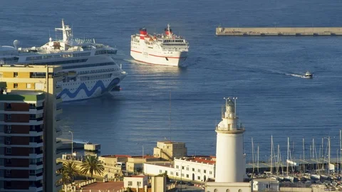 Wide Shot, Lockdown, 20 Seconds Or Greater, Harbor, Ferry, Sailing, Stock Footage 95859551