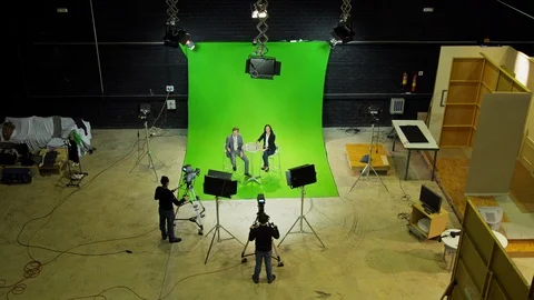 Wide Shot, Lockdown, 30 Seconds Or Greater, Indoors, Day, High Angle View, Green Stock Footage 94014366