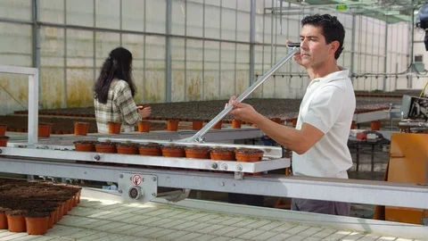 Wide Shot, Lockdown, 30 Seconds Or Greater, Indoors, Day, Agriculture, Working, Stock Footage 95861633