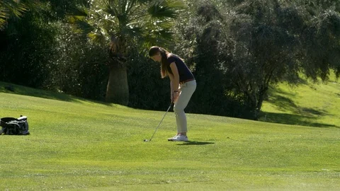 Wide Shot, Lockdown, Less Than 10 Seconds, Outdoors, Day, Golf, Golf Course, Stock Footage 94103819