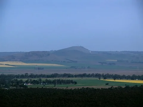 Wide shot looking ahead of a mountain. Stock Footage 80242832