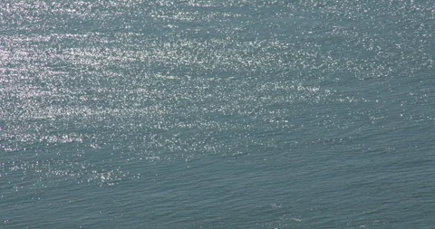 Wide shot looking down to the English Channel sea from the cliffs near Dover Stock Footage 331152720