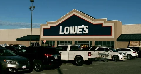 Wide Shot - Lowe's Store front -4k Stock Footage 69860454
