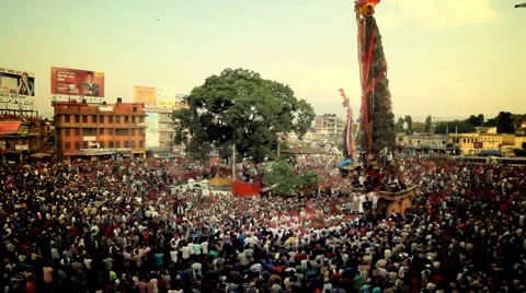 Wide Shot of Macchindranāth Stock Footage 49571381