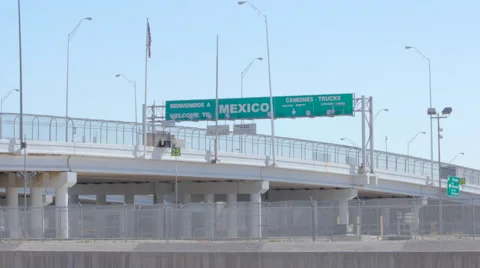 Wide Shot of Mexico Border Video stock 60125142