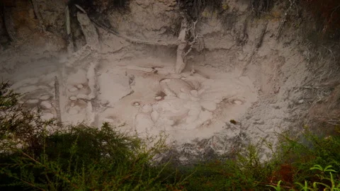 Wide shot of Mud pools Видео 250140205