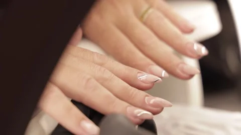 Wide Shot of Nails after a Makeover Stock Footage 300480652