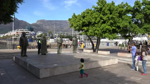 Wide shot of Nobel Square, Cape Town Stock Footage 39302365