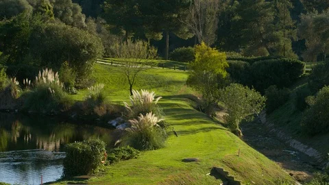 Wide Shot, Panning, 30 Seconds Or Greater, Outdoors, Day, Sport, Golf, Golf Stock Footage 94112580