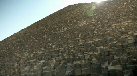 Wide shot panning of pyramid from below Stock Footage 30902286