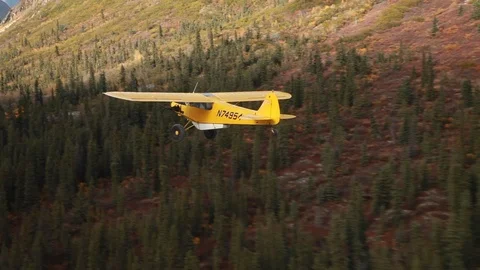 Wide Shot of Plane Flying  Stock Footage 92678951