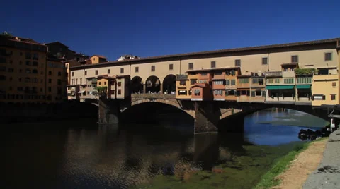 Wide Shot of Ponte Vecchio Bridge Stock Footage 38215142